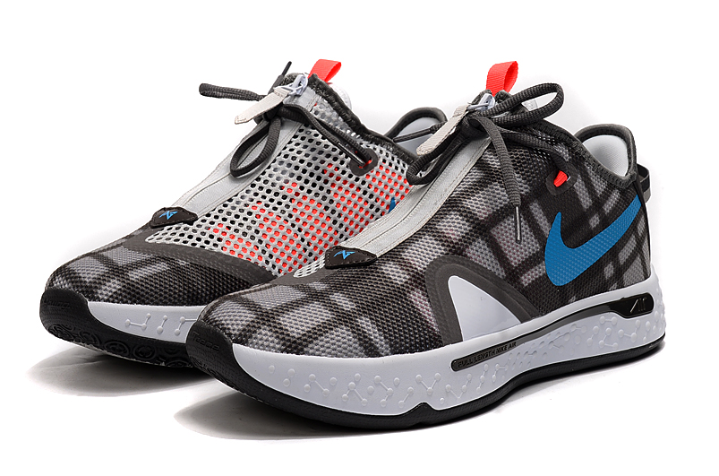 2020 Nike PG 4 Grey Brown Blue Red Basketball Shoes - Click Image to Close